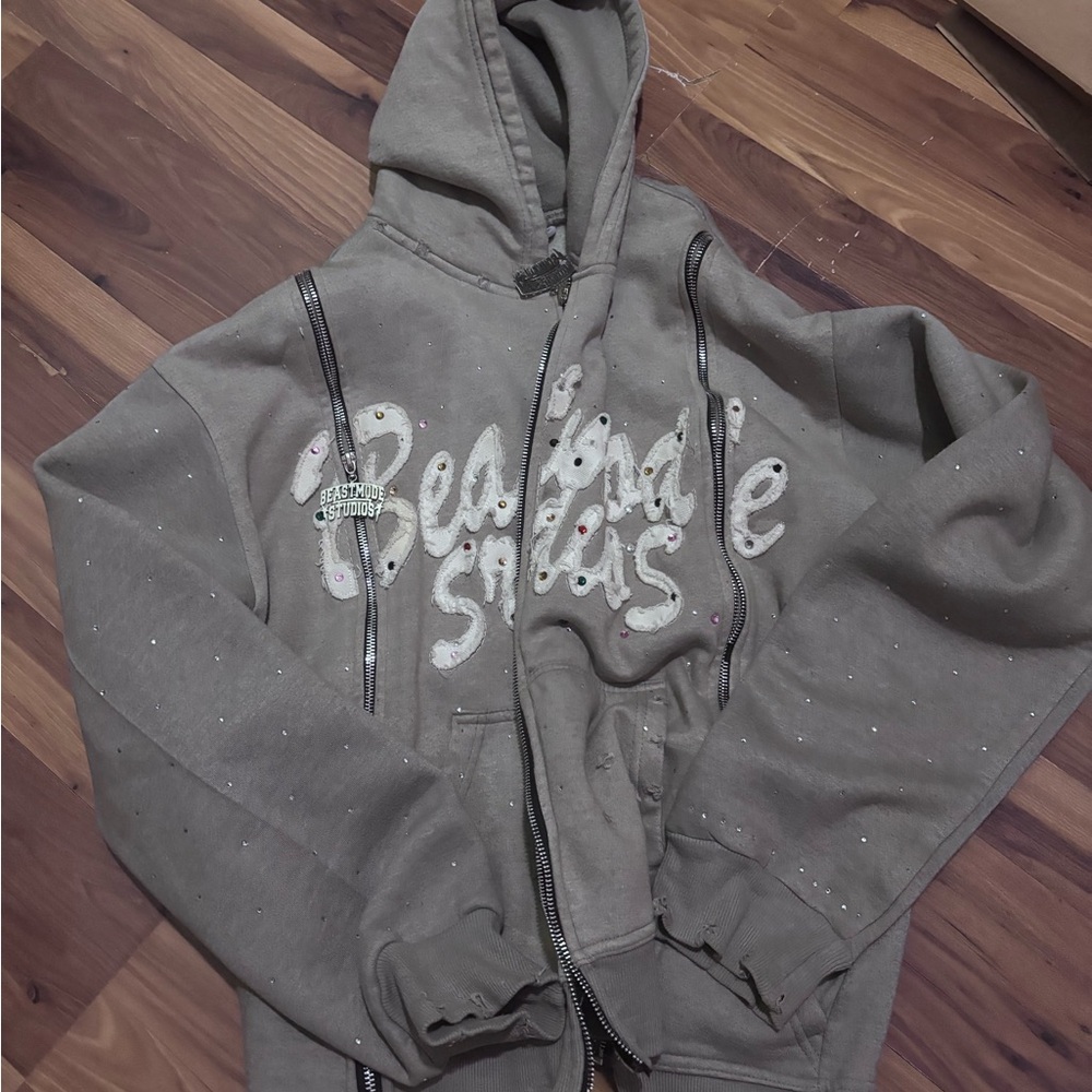 Source Unknown Gray Hoodie Jacket - image 2